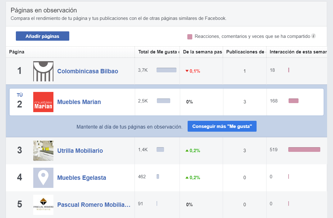 estadisticas facebook insights informacion general paginas en observacion